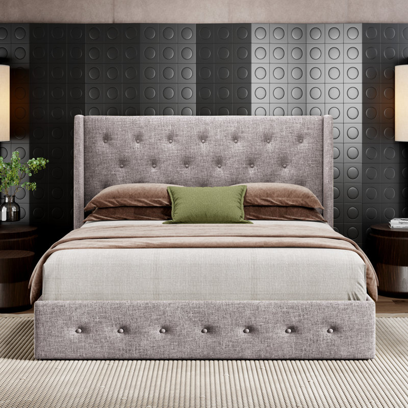 Wade Logan Bertile Tufted Upholstered Storage Platform Bed Reviews Wayfair